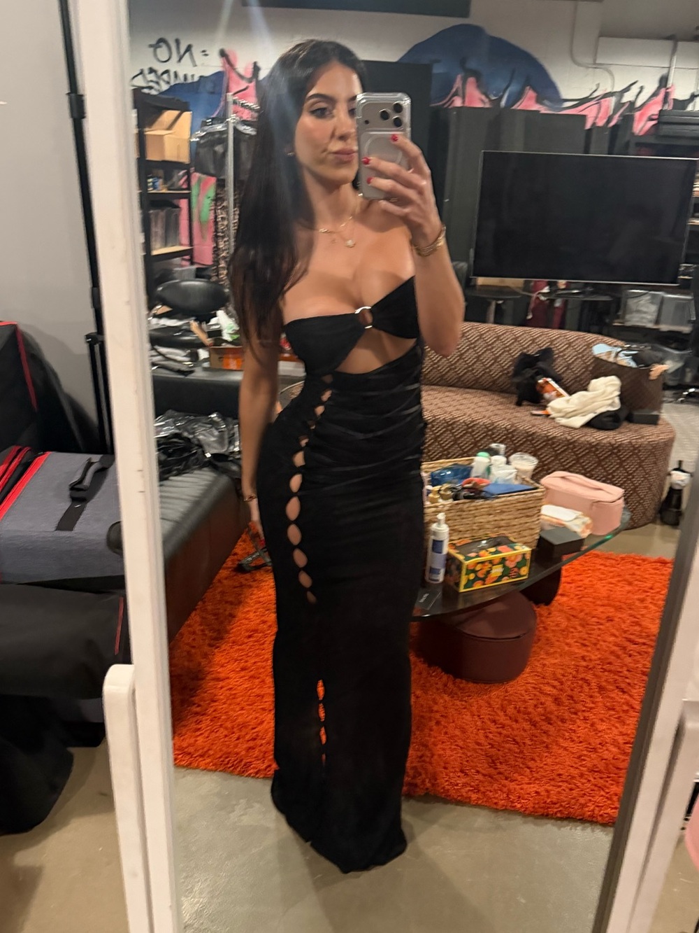 OUTCAST Cutout Lace Maxi Dress - Picture 1 of 4